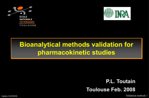 Bioanalytical methods validation for pharmacokinetics studies