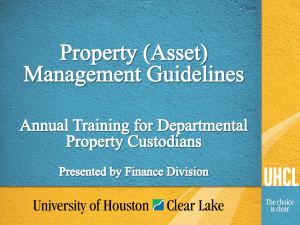 Property Custodian Training - University of Houston
