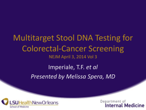 Multitarget Stool DNA Testing for Colorectal