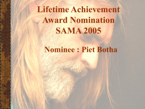 Lifetime Achievement Award Nomination SAMA 2005
