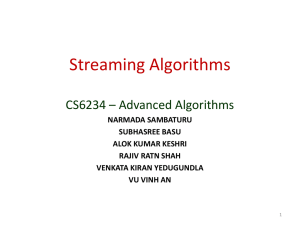 Streaming Algorithms