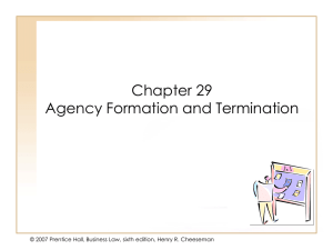 Chapter 029 - Agency Formation & Termination