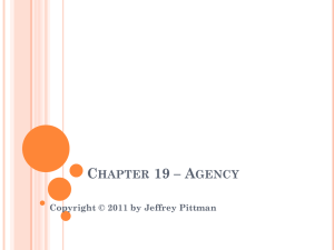 Chapter 17 – Agency Law and Private Employment Law