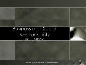 Business and Social Responsibility