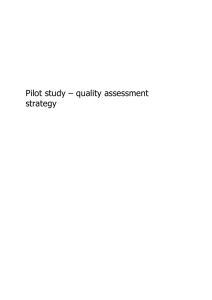 Quality assessment pilot study