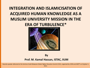 integration and islamicisation
