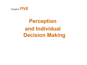 Perception and Individual Decision Making Chapter FIVE