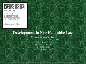 Developments in New Hampshire Law, II