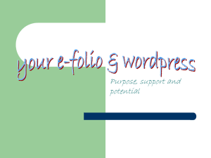 Your E-folio and WordPress