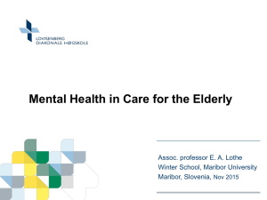 Mental Health in Care for the Elderly