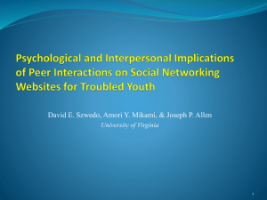 Psychological and Interpersonal Implications of Peer Interactions on