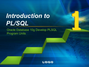 PLSQL Lecture 1