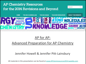 From the AP Sample Questions… - AP Chemistry Resources for the