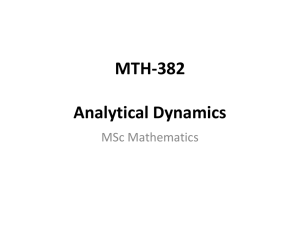 MTH382-Analytical Dynamics