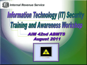 IT Security Training and Awareness Workshop (Part 1) - AIM-IRS