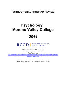 Psychology 2011 - Riverside Community College District