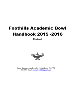 Foothills Academic Bowl Handbook