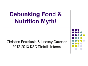 Debunking Food & Nutrition Myth!