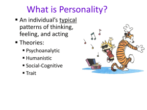 Personality Theories 1. Psychodynamic Sigmund Freud
