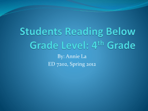 Students Reading Below Grade Level: 4th Grade