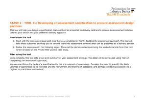 STAGE 2 - TOOL 11: Developing an assessment specification to