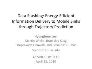 Data Stashing: Energy-Efficient Information Delivery to Mobile Sinks