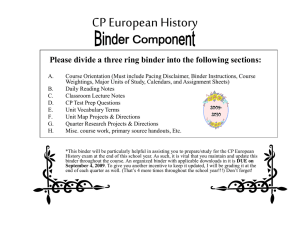 CP European History - May 2010 - Mrs. Alves' Social Science Website