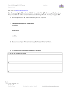Essential Biology 2.1 Cell Theory (Worksheet)