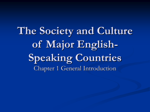 The Society and Culture of Major English