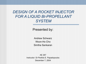 design of a rocket injector for a liquid bi-propellant system