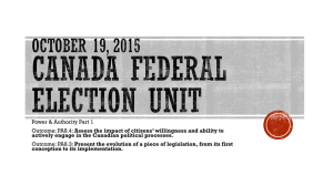 October 19, 2015 Canada Federal Election Unit