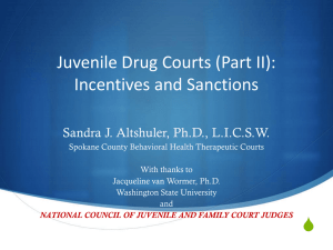 Juvenile Drug Courts Part II: Incentives and Sanctions