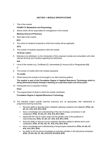 SECTION 1: MODULE SPECIFICATIONS Title of the module