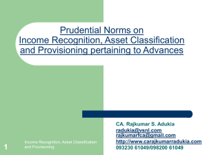 Prudential Norms on Income Recognition, Asset Classification and