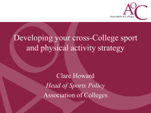 Developing a College Sport Strategy May 2013 Clare Howard, Head