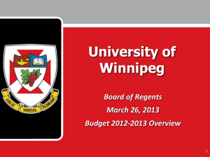 reductions include - The University of Winnipeg