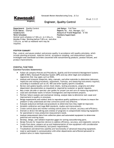20130401 Quality Control Engineer position with Kawasaki