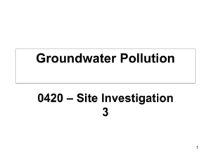 Groundwater Pollution 0420 – Site Investigation 3