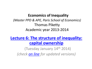 Economics of Inequality (Master PPD & APE, Paris School of