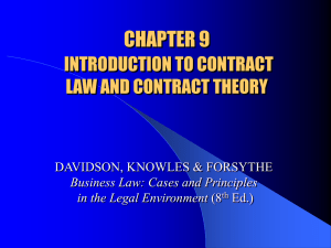 chapter 9: introduction to contract law and contract theory