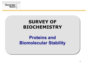 survey of biochemistry - School of Chemistry and Biochemistry
