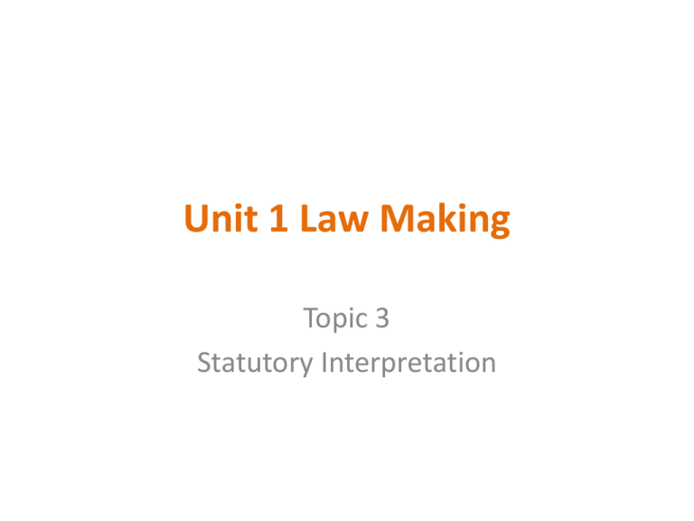 Statutory Interpretation