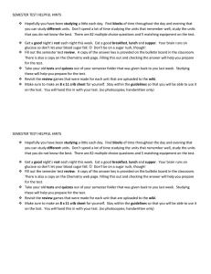 Chemistry semester test review