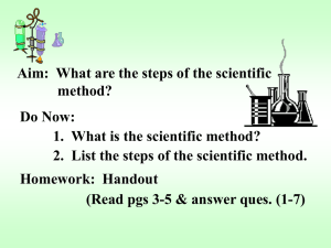 1. What is the scientific method?