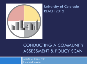 Conducting a Community Assessment & Policy Scan