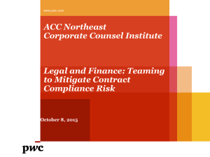 Legal and Finance: Teaming to Mitigate Contract Compliance Risk