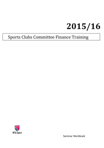 Sports Clubs Committee Finance Training