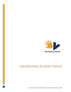 VOLUNTEERING IN SPORT TOOLKIT