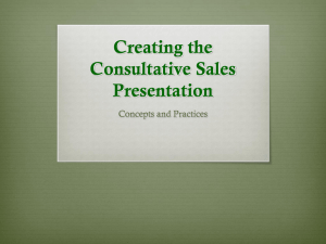 Creating the Consultative Sales Presentation
