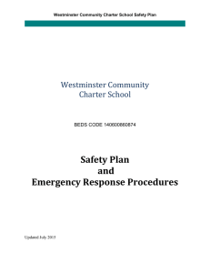 WCCS Safety and Health Plan - Westminster Community Charter